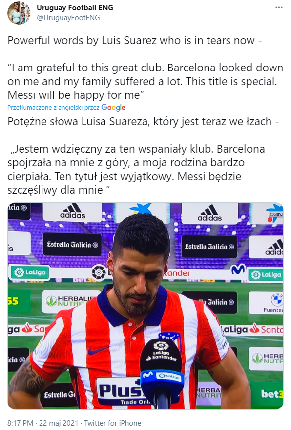 OSTRE słowa Suareza po wygraniu LaLiga w kierunku Barcy!